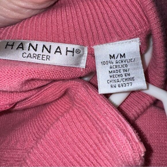 Hannah Career Pink Mock neck super soft sweater with zipper in back. - Picture 6 of 11